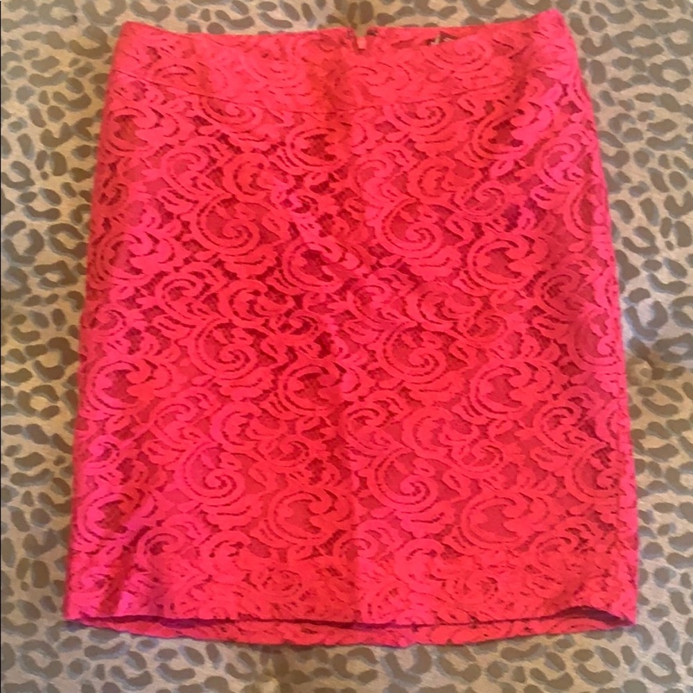 Bright Pink Lace Skirt